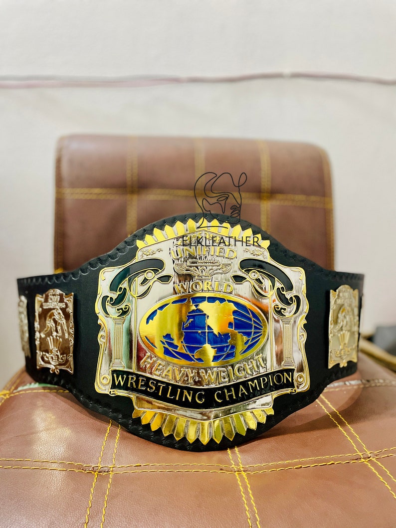 Unified World Heavyweight Wrestling Champion Belt Replica Personalized Wrestling belt Zinc Material Genuine Leather Gift For Him