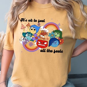 Pixar Inside Out 2 Shirt, It&#39;S Okay To Feel All The Feels, Inside Out Movie Shirt, Pixar Inside Out Shirts, Comfort Colors Shirt 272336