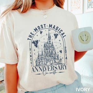 Disneyland The Most Magical Anniversary On Earth Shirt, Comfort Colors, Disneyland Honeymoon Shirt, Magical Castle Anniversary Tee 273382