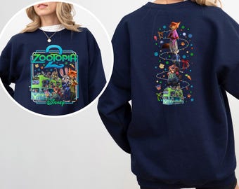 Disney Zootopia 2 Bus Sweatshirt, Disney Sweatshirt, Judy Hopps Nick Wilde Gary De'Snake Hoodie, Disneyland Zootopia Crewneck 274496