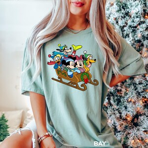 Disney Christmas Sleigh Ride Shirt, Comfort Colors Disney Shirt, Disney Family Christmas Shirt, Mickey And Friends Christmas Shirt, 271973