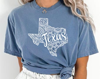 Chemise Texas à fleurs bohème, couleurs confortables, chemise de l'État du Texas, chemise de carte du Texas fleurs, chemise fierté du Texas, chemise de cowboy de l'ouest du Texas 274609