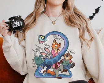 Disney Zootopia 2 Signatures Sweatshirt, Walt Disney World Sweatshirt, Zootopia Characters Hoodie, Disneyland Zootopia Crewneck 274528