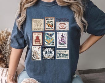Fourth Wing Books Stamp Shirt, Comfort Colors, Fourth Wing Shirt, Dragon Rider Shirt, Book Fan Shirt, Vintage Bookish Girl Tee 274478