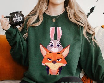 Cute Zootopia Police Badge Sweatshirt, Judy Hopps Sweatshirt, Nick Wilde Hoodie, Zootopia Disney Crewneck, Zootopia Police Hoodie 273872