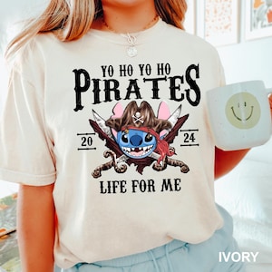Disney Characters Pirate Shirt,Mickey Minnie Donald Stitch Goofy Pluto Tigger Pirate Shirts,Disney Friends Pirate Tee, Comfort Colors,272090