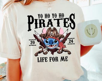 Disney Characters Pirate Shirt,Mickey Minnie Donald Stitch Goofy Pluto Tigger Pirate Shirts,Disney Friends Pirate Tee, Comfort Colors,272090