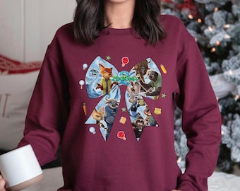 Zootopia 2 Coquette Bow Sweatshirt, Zootopia 2 Disney Girls Trip Hoodie, Coquette Disney Zootopia 2 Characters Crewneck 274534