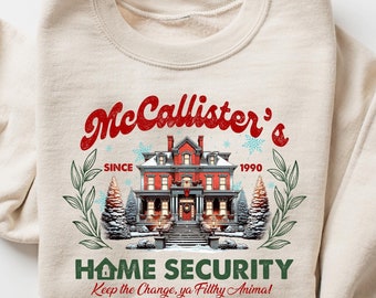 McCallister Home Security Sweatshirt, Christmas Movie Sweater, Funny Christmas Sweatshirt, McCallister Shirt, Christmas Gift, Xmas Movie
