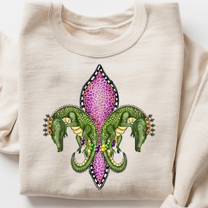 Karneval Krokodil Sweatshirt, Frauen Karneval Kostüm, Karneval Alligator Shirts, Fetter Montag Pullover, lustiges Karneval Karneval Shirt