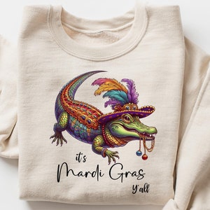 Karneval Krokodil Sweatshirt, Frauen Karneval Kostüm, Karneval Alligator Shirts, Fetter Montag Pullover, lustiges Karneval Karneval Shirt