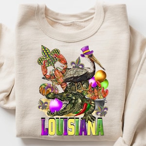 Louisiana Mardi Gras Sweatshirt, Mardi Gras Shirt, Mardi Gras Carnival Drink Shirt, Fat Tuesday Sweatshirt, Louisiana Shirt for Crew