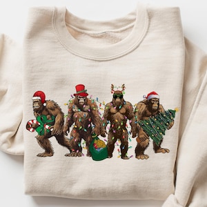 Bigfoot Santa Christmas Lights Shirt, Bigfoot Santa Christmas, Christmas Lights Shirt, Bigfoot Merry Tee, Sasquatch Christmas, Bigfoot Lover