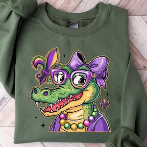 Karneval Krokodil Sweatshirt, Frauen Karneval Kostüm, Karneval Alligator Shirts, Fetter Montag Pullover, lustiges Karneval Karneval Shirt