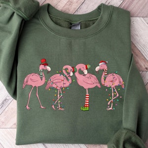 Flamingo Christmas shirt, Flamingo Christmas Shirt For Women, Flamingo Merry Christmas Sweatshirt, Flamingo Lover Gift, Funny Flamingo Shirt