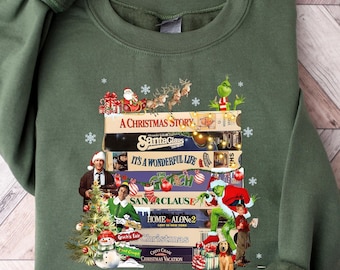 Vintage Christmas VHS Sweatshirts, Retro Funny Christmas VHS Sweatshirt, Christmas 90s Movies Sweater, Christmas VHS Movies, Merry Christmas