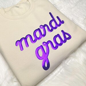 Mardi Gras Puff Sweatshirt, Mardi Gras Puff Shirts, 3D Embossed Mardi Gras Shirt, 3D Puff Mardi Gras Shirts, Mardi Gras Party Shirts, Trendy