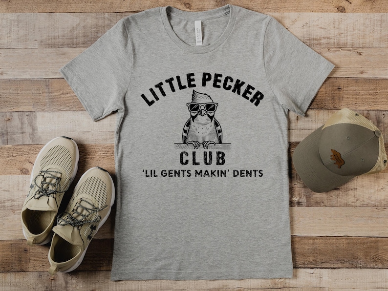 Little Pecker Club Shirt , Lil Dents Sweatshirt, Offensive Men Tshirt, Funny Quote Tee, Woodpecker Shirt, Funny Adult Humor Tee, Gift image 1