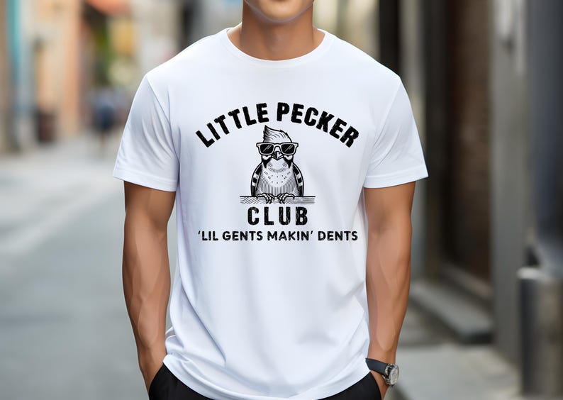 Little Pecker Club Shirt , Lil Dents Sweatshirt, Offensive Men Tshirt, Funny Quote Tee, Woodpecker Shirt, Funny Adult Humor Tee, Gift image 3