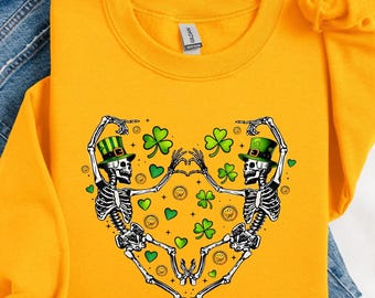 St Patrick's Day Sweatshirts, Dancing Skeleton shirts, St Patrick's Skeleton T-shirts, Funny St Patrick's Day, Trendy Sweatshirts