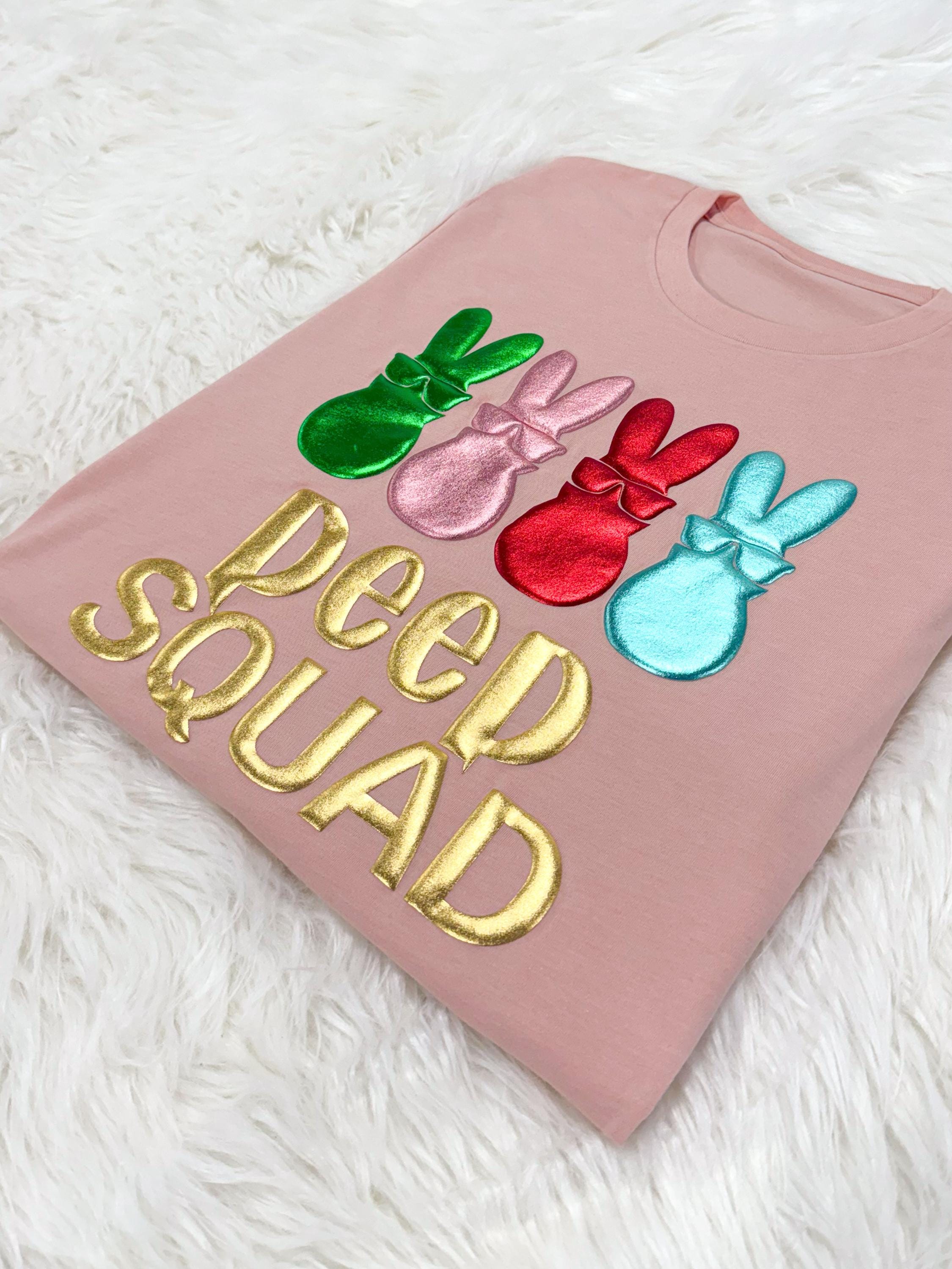 Easter Day Puff Sweatshirt, Peep Squad Puff Shirts, 3D Embossed Easter Day Shirt, 3D Puff Easter Day Shirts, Easter Day Party Shirts for Kid