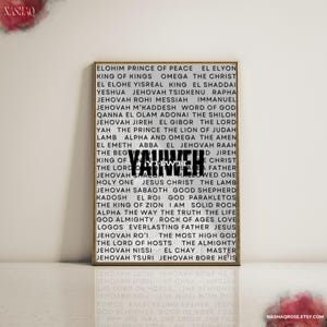 Yahweh Typography Poster YHWH Wall Art Christian Wall Decor Print Hebrew Names Of God Artwork Biblical Printable Art Christian Interior