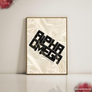 Alpha And Omega Art Christian Poster Black Typography Beige Wall Art Revelation 22:13 Biblical Artwork Name of God Print Christian Interior