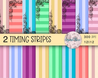 Digital Paper Pack 2 timing Stripes