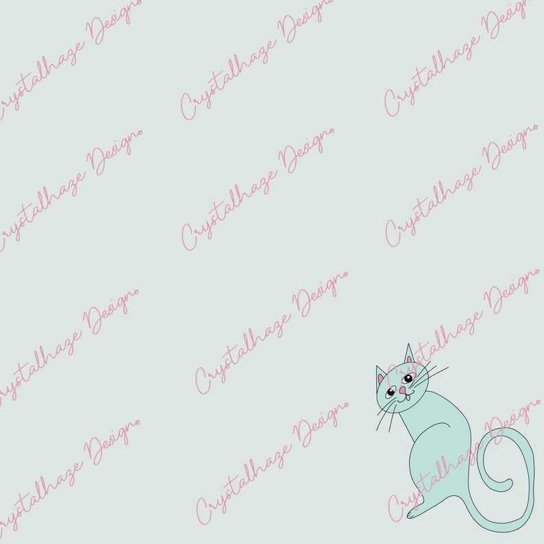 Digital Paper Pack Hand Drawn Cats image 5