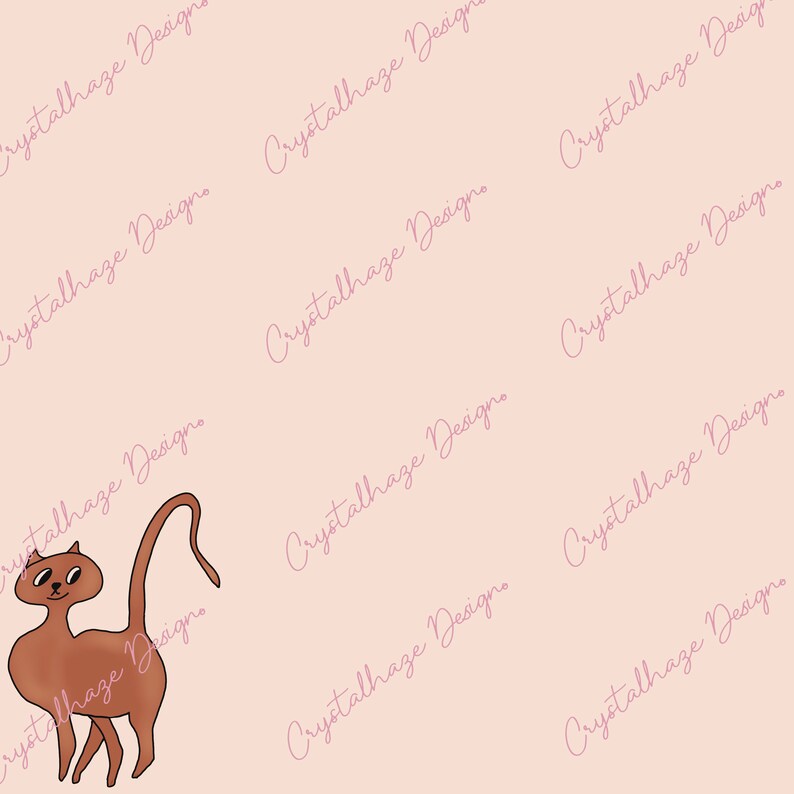 Digital Paper Pack Hand Drawn Cats image 4