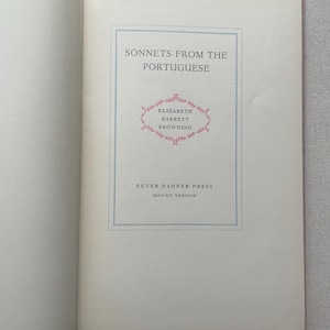 Elizabeth Barrett Browning Sonnets from the Portuguese Vintage 1940s Victorian Love Sonnets Poetry Hardcover Book Peter Pauper Press