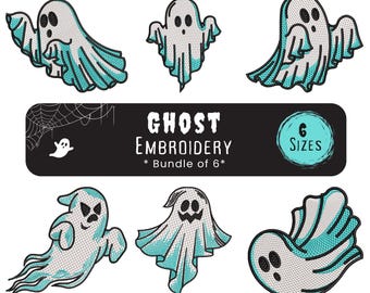 Ghost Bundle Halloween Embroidery Design, Spooky Ghost Machine Embroidery Files, Cute Ghosts, Boo Pattern, Trick or Treat, Instant Downloads