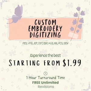 Custom Embroidery Digitizing, Logo Digitizing, Machine Embroidery Digitizing Service, Image Digitizing Embroidery, Custom Digitize Kid Gifts