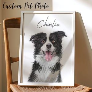 Ritratto personalizzato di un animale domestico da foto / Stile schizzo a matita digitale / Regalo commemorativo per cane o gatto / Arte personalizzata