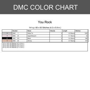 Sie Rock Kreuzstich-Muster | Rock-Stickerei PDF | Positives Zitat Moderne Nadelspitze Bild 4
