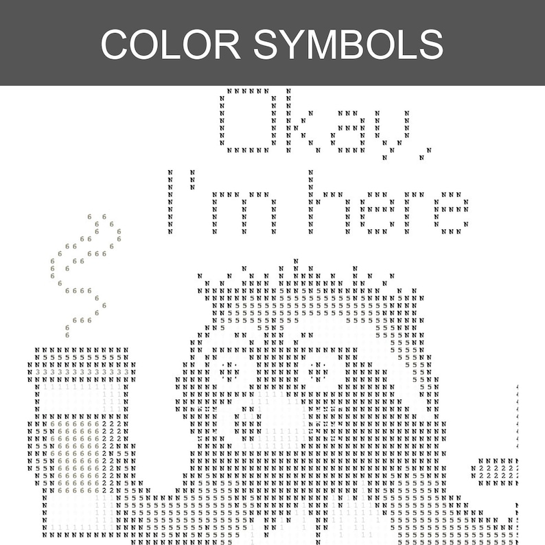 Puede incluir: Gr&aacute;fico en blanco y negro con el texto "COLOR SYMBOLS" en la parte superior. La imagen contiene la palabra "Okay" y la frase "I'm here" en una fuente pixelada. La imagen es una colecci&oacute;n de s&iacute;mbolos y n&uacute;meros.