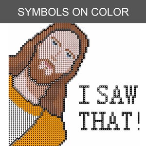Borduurpatroon van een glurende Jezus | I Saw That Needlepoint (Direct te downloaden) afbeelding 7