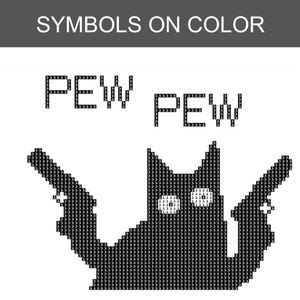 Pew Pew Madafakas svart katt korsstygnsmönster – direkt digital nedladdning bild 6