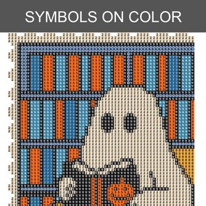 K&ouml;nnte beinhalten: Ein pixeliges Grafik mit dem Text "SYMBOLS ON COLOR" oben. Das Bild ist ein Raster aus farbigen Quadraten, darunter Blau, Orange und Schwarz, die ein Symbolmuster bilden.