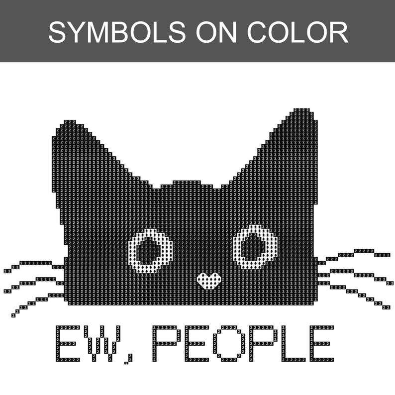 Ew, People Black Cat Cross Stitch Pattern, Instant Download PDF, Digital Download image 4