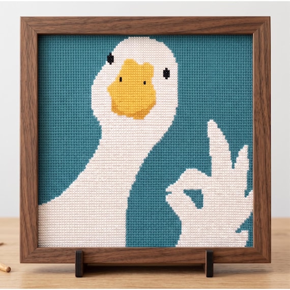 Goose Ok Cross Stitch Pattern, Funny Geese Needlepoint (PDF)