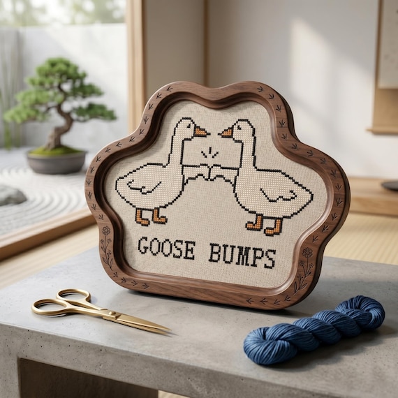 Goose Bumps Cross Stitch Pattern | Funny Geese Embroidery | Instant Digital Download