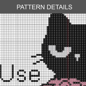 Lustige lustige schwarze Katze Kreuzstich Stickmuster, Sarkastisches Mandala Stickmuster Bild 5