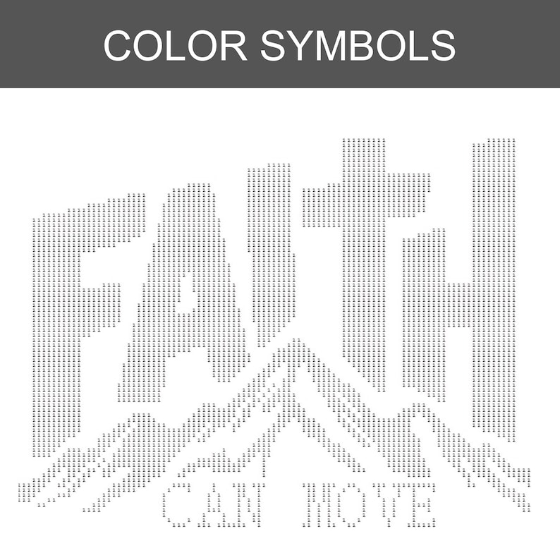 May include: A digital pattern design titled COLOR SYMBOLS featuring the word FAITH in large block letters composed of small repeating text characters. Below the word FAITH, the phrase CAN MOVE is written in smaller block letters.