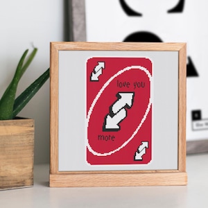 Patrón de punto de cruz "Love You More UNO Reverse Card", regalo de aniversario (patrón PDF)