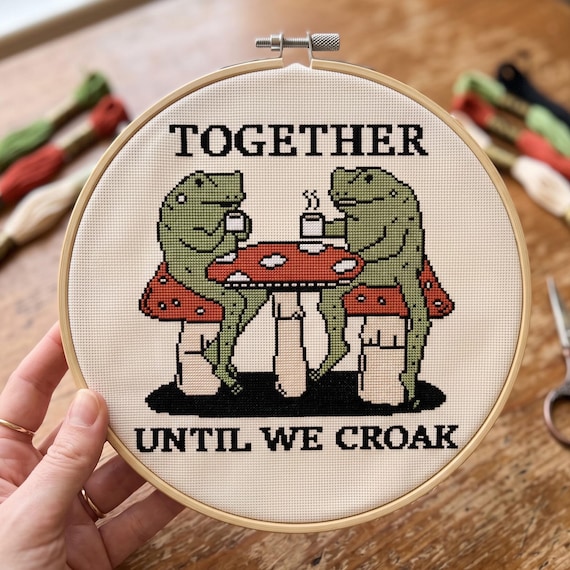 Together Until We Croak Cross Stitch Pattern | Funny Anniversary Gift (Instant Download)