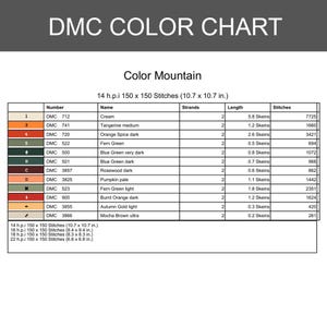 Modern Mountain Cross Stitch Pattern, Landscape Embroidery, Instant Download PDF image 6