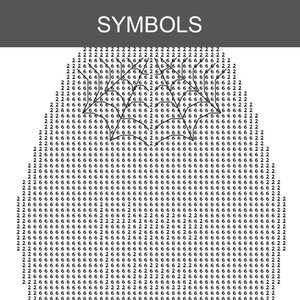 May include: An abstract design featuring the word "SYMBOLS" in white at the top. The image is filled with a pattern of numbers, primarily 2 and 6, arranged in a grid-like structure, with a stylized shape in the center.