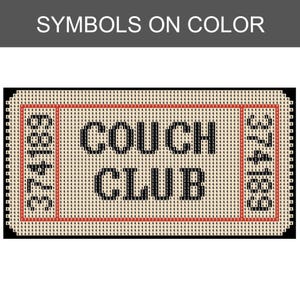 Couch Club Ticket Cross Stitch Pattern, Vintage Ticket Needlepoint , Instant Download image 5