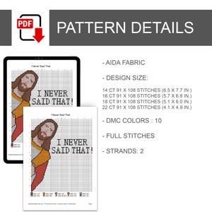 Borduurpatroon van een glurende Jezus | I Saw That Needlepoint (Direct te downloaden) afbeelding 4